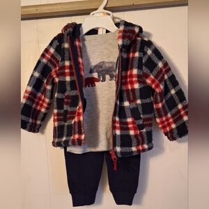 12 mos 3-piece Baby boy Infant Winter Outfit NWT Bear print by Little Me